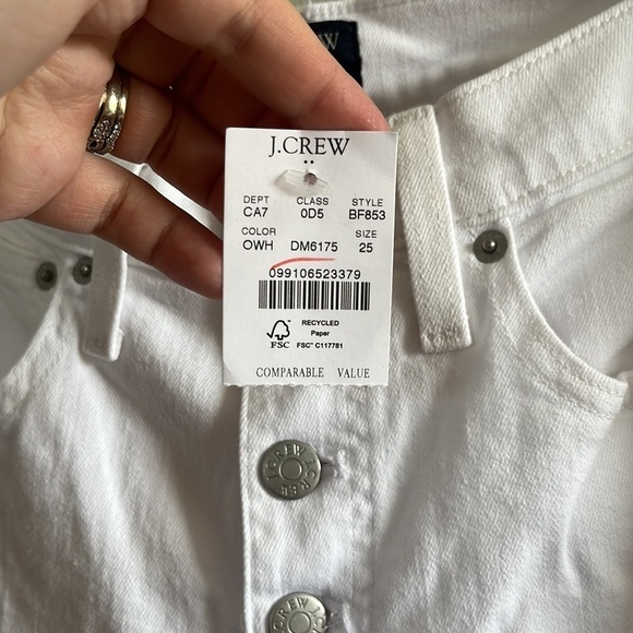 J. Crew Factory Essential Straight White Jean In All-Day Stretch - Picture 7 of 10